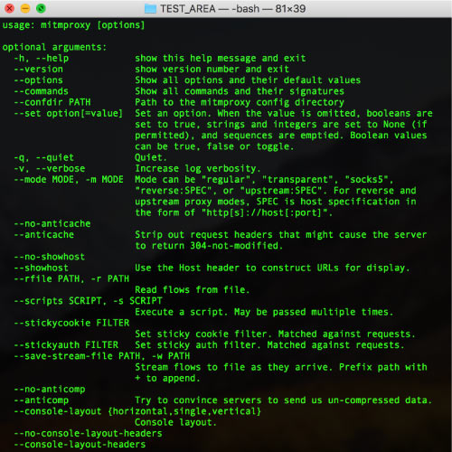 mitmproxy help