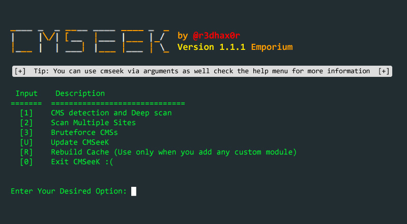 CMSeeK: CMS Detection and Exploitation Tool CMSeeK: CMS Detection and Exploitation Tool